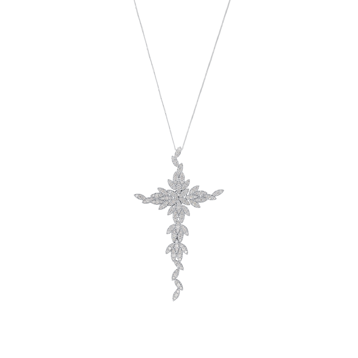 CROCE DIAMOND COLLANA - BIANCO ORO