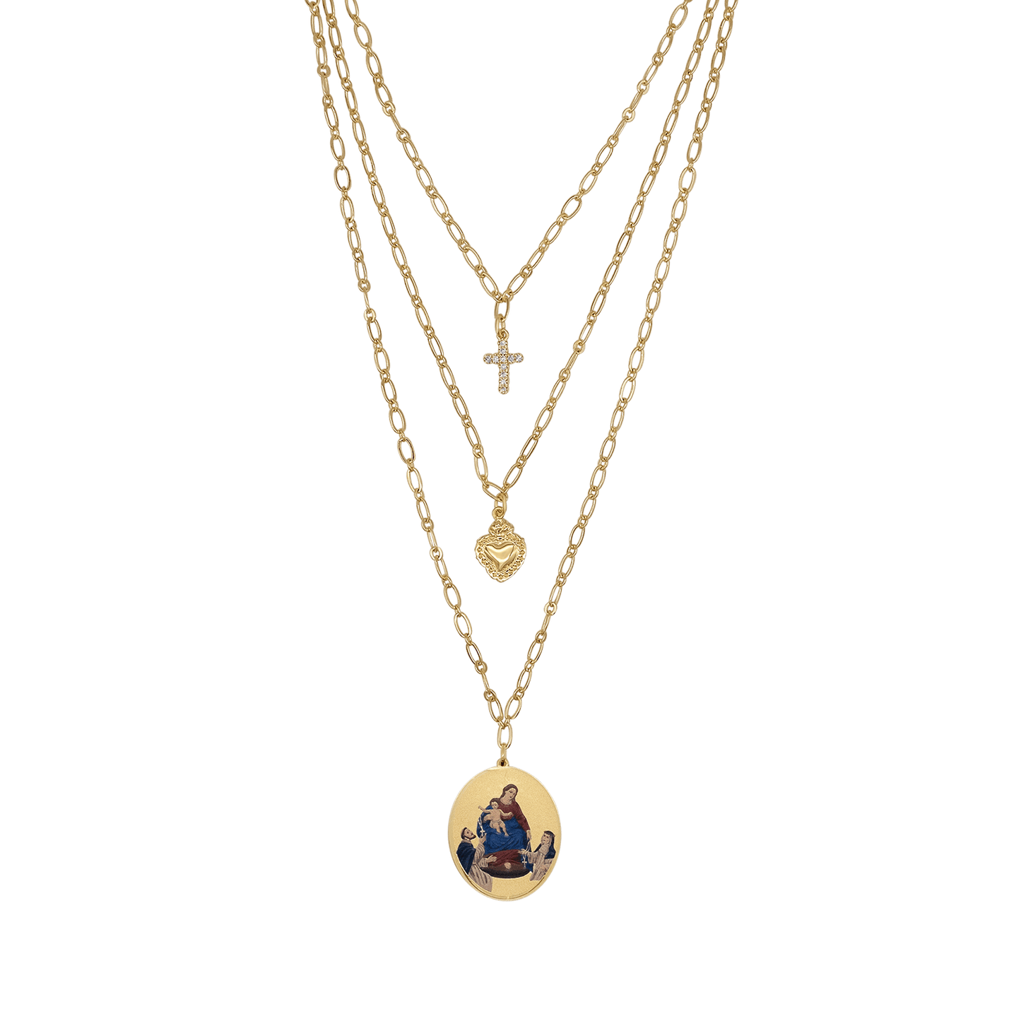 OUR LADY OF POMPEII - LAYERED COLLANA