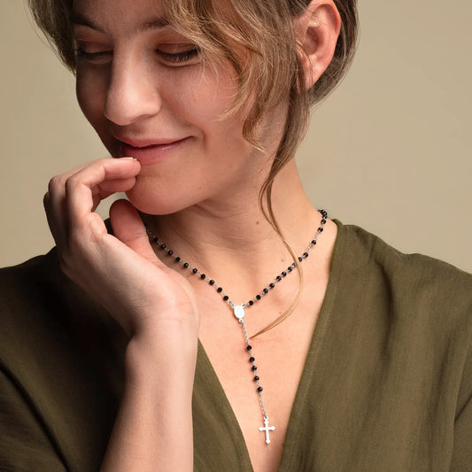 CRYSTAL COLLANA ROSARIO - ARGENTO