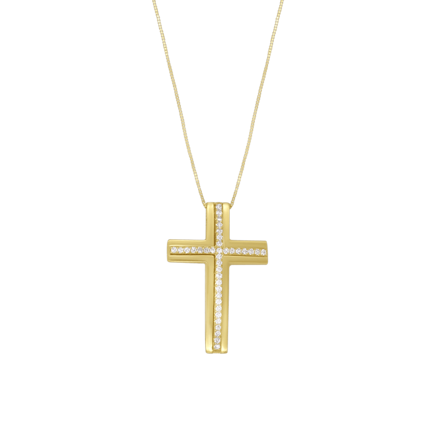 COLLANA CROCE - ZIRCONIA E ORO
