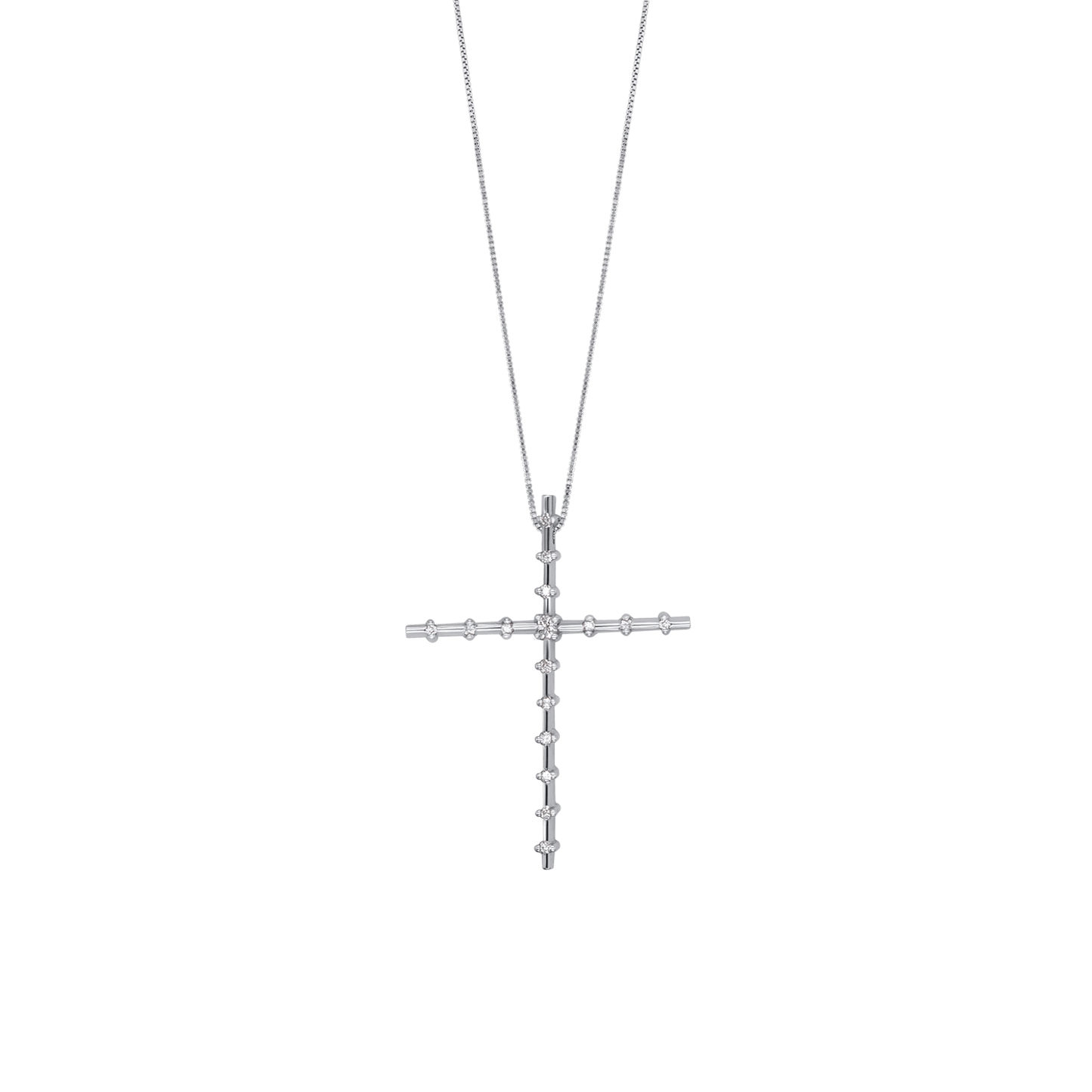 CROCE DIAMOND COLLANA - BIANCO ORO