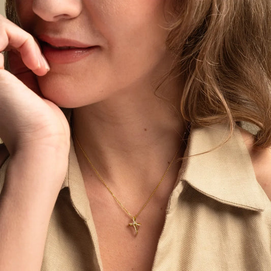 COLLANA CROCE - DIAMONDS E ORO