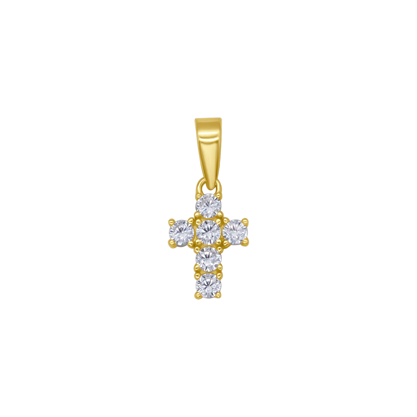 PENDENTE CROCE - VERMEIL ARGENTO E ZIRCONIA