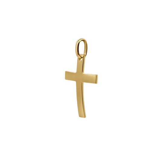 CURVED PENDENTE CROCE - ORO