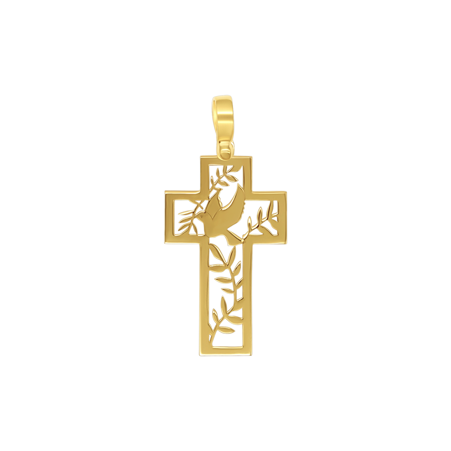 DOVE OF PEACE - PENDENTE CROCE - GOLDEN ARGENTO
