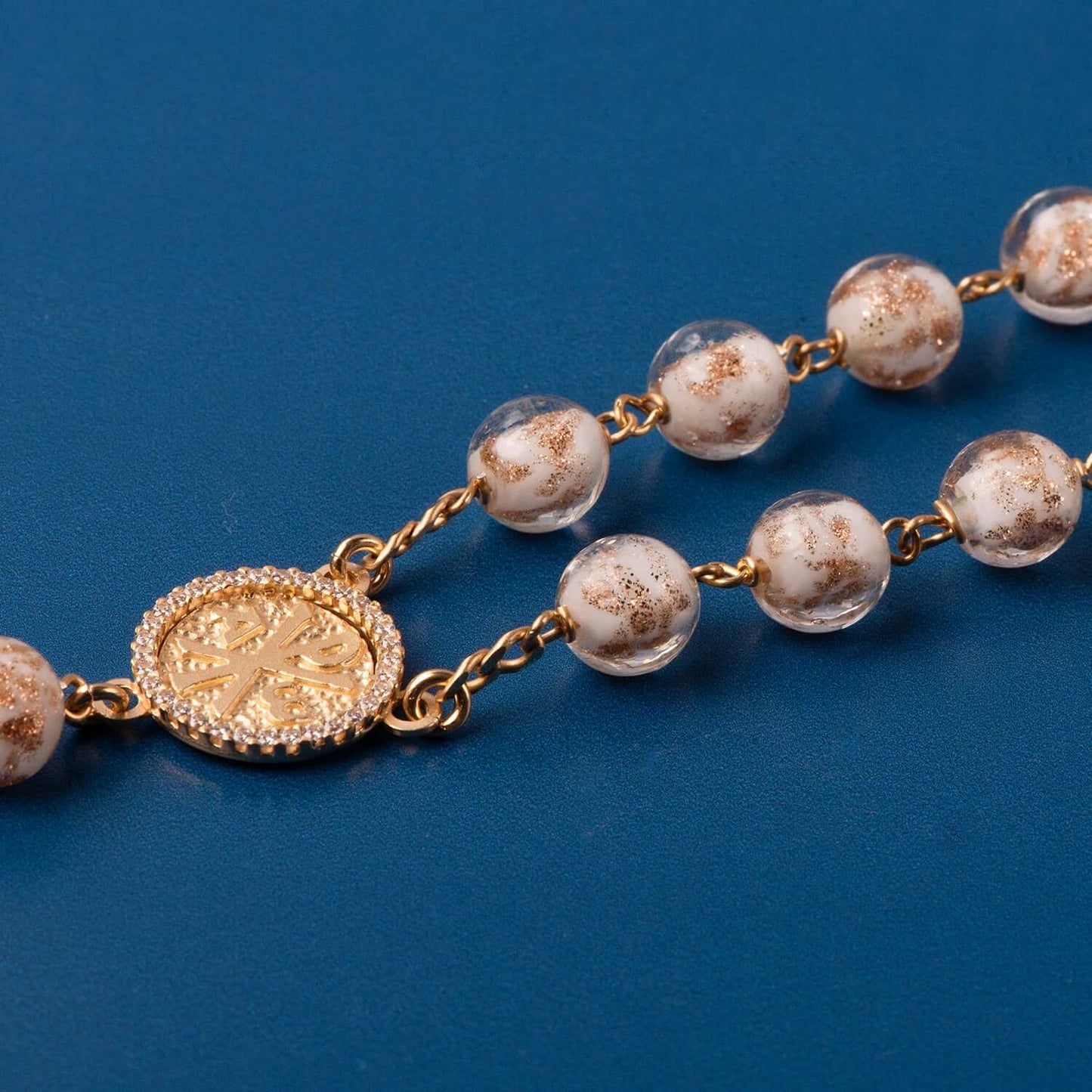 GLASS BEADS ROSARIO - VERMEIL ARGENTO