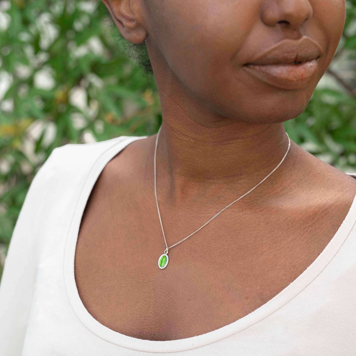 GREEN SANTA MARIA CHARM COLLANA - ARGENTO