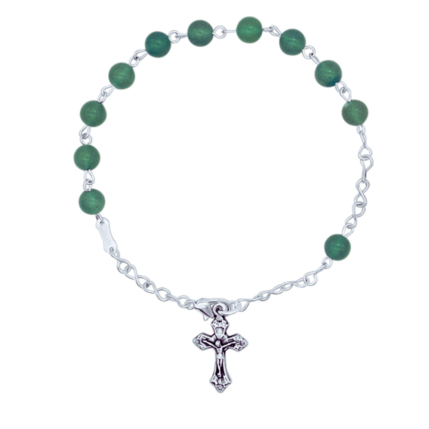 BRACCIALETTO ROSARIO GREEN STONES - METAL