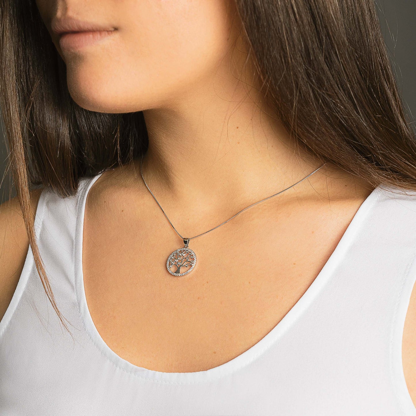 TREE OF LIFE COLLANA - ARGENTO - ZIRCONIA