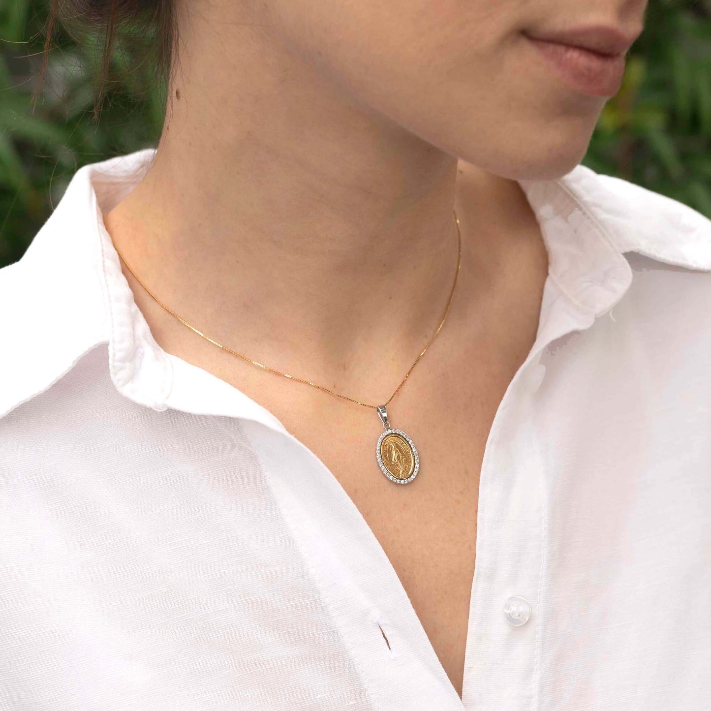 MIRACULOUS MEDAGLIA E CATENA - DIAMONDS - ORO
