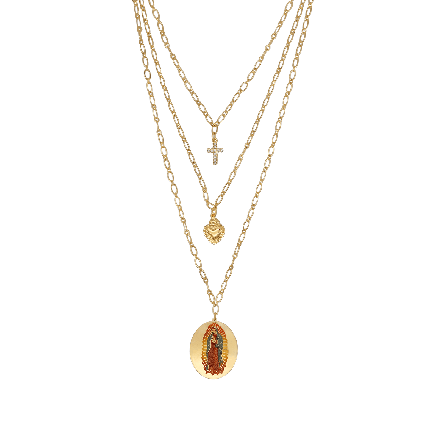OUR LADY OF GUADALUPE - LAYERED COLLANA