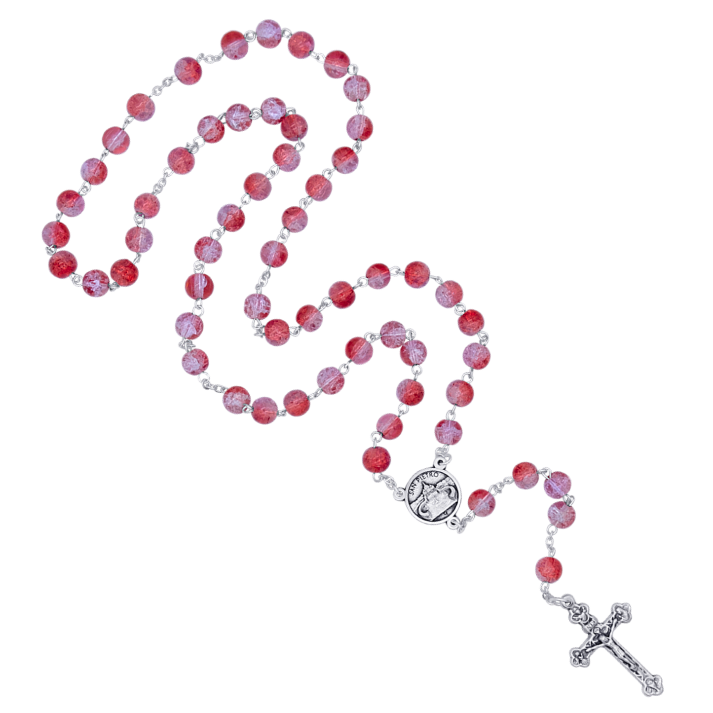 PINK E PURPLE GLASS - ROSARIO - METAL