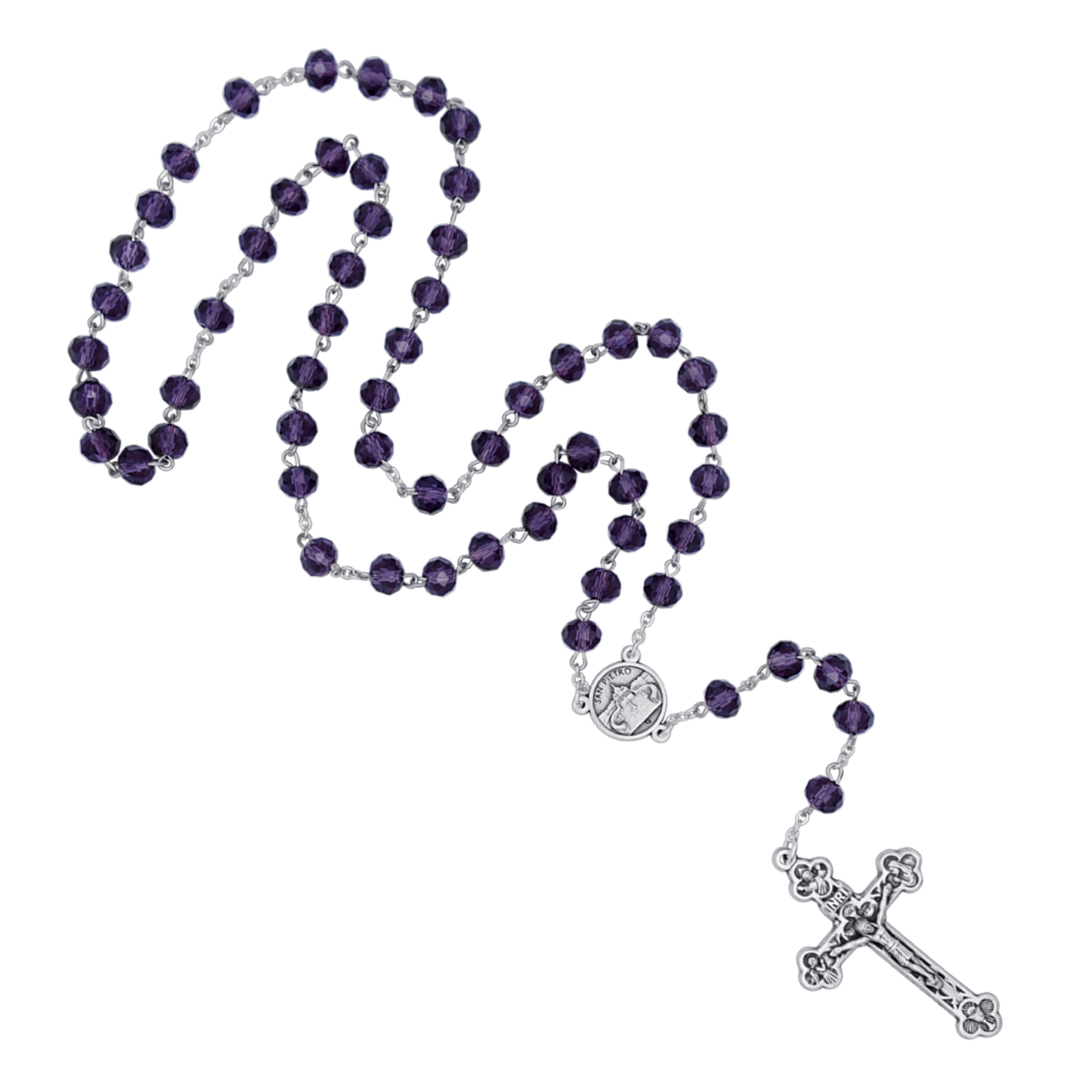 PURPLE CRYSTAL ROSARIO - METAL