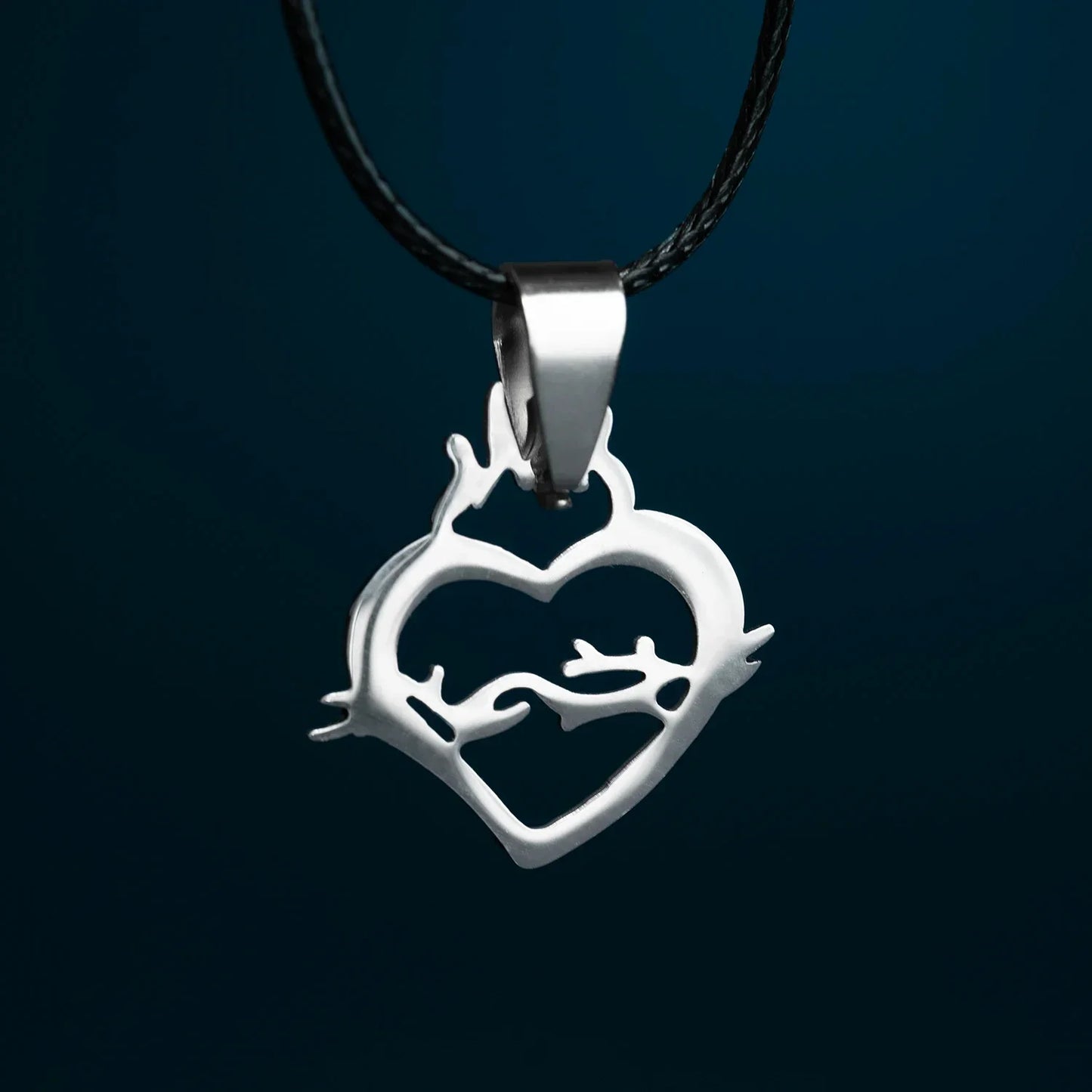 SACRO CUORE OF JESUS COLLANA - RUBBER CORD E STEEL