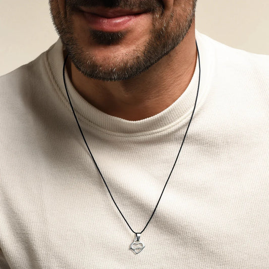 SACRO CUORE OF JESUS COLLANA - RUBBER CORD E STEEL