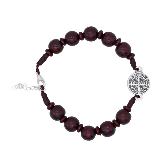ST BENEDICT - LARGE BRACCIALETTO ROSARIO - RED