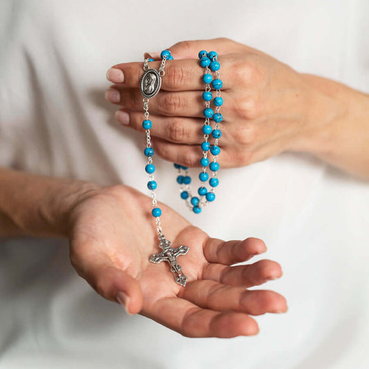 TURQUOISE ROSARIO - METAL
