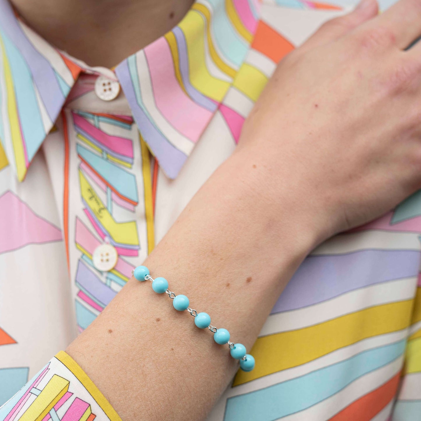 BRACCIALETTO ROSARIO TURQUOISE - ARGENTO