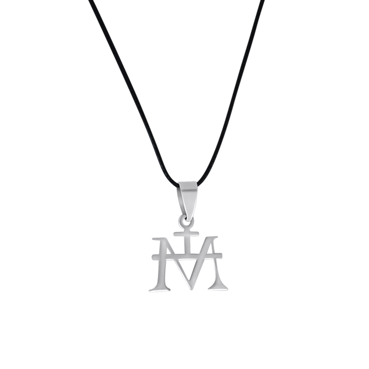 VERGINE MARIA MONOGRAM - RUBBER CORD E STEEL - COLLANA
