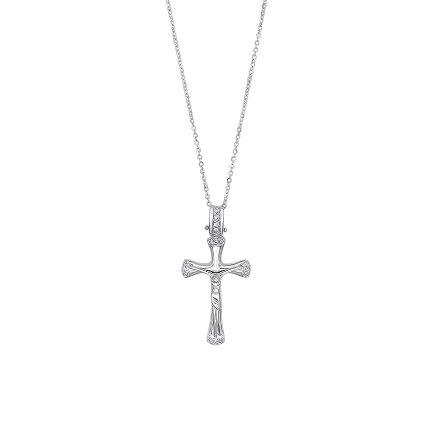 DIAMOND CROCIFISSO - COLLANA - BIANCO ORO