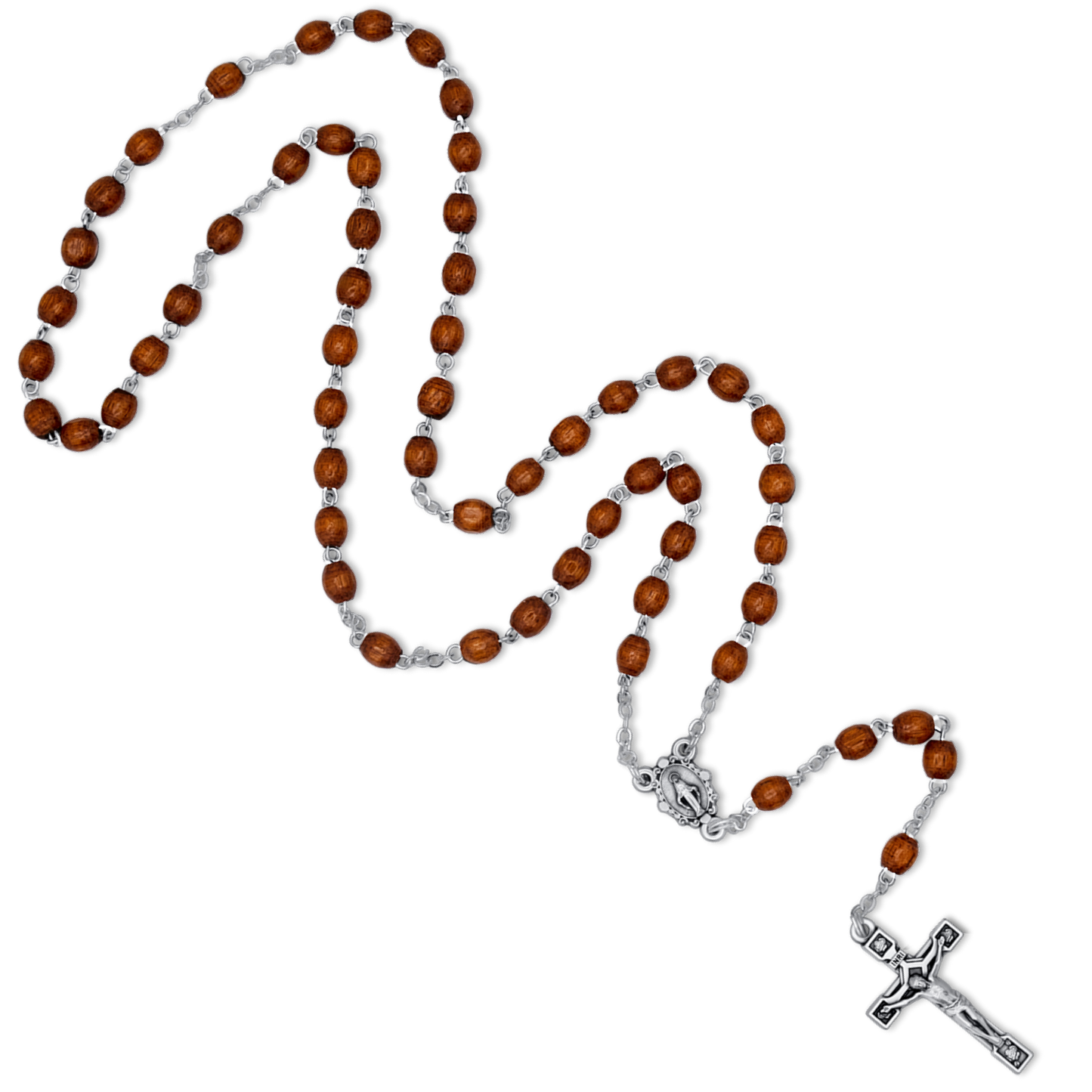 IN LEGNO BEADS ROSARIO- METAL