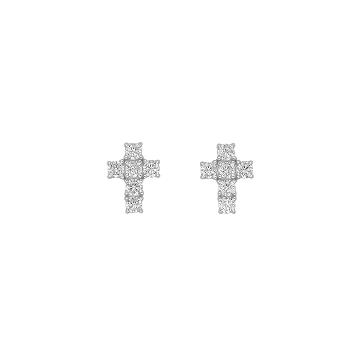 CROCE - ORECCHINI - ARGENTO E ZIRCONIA