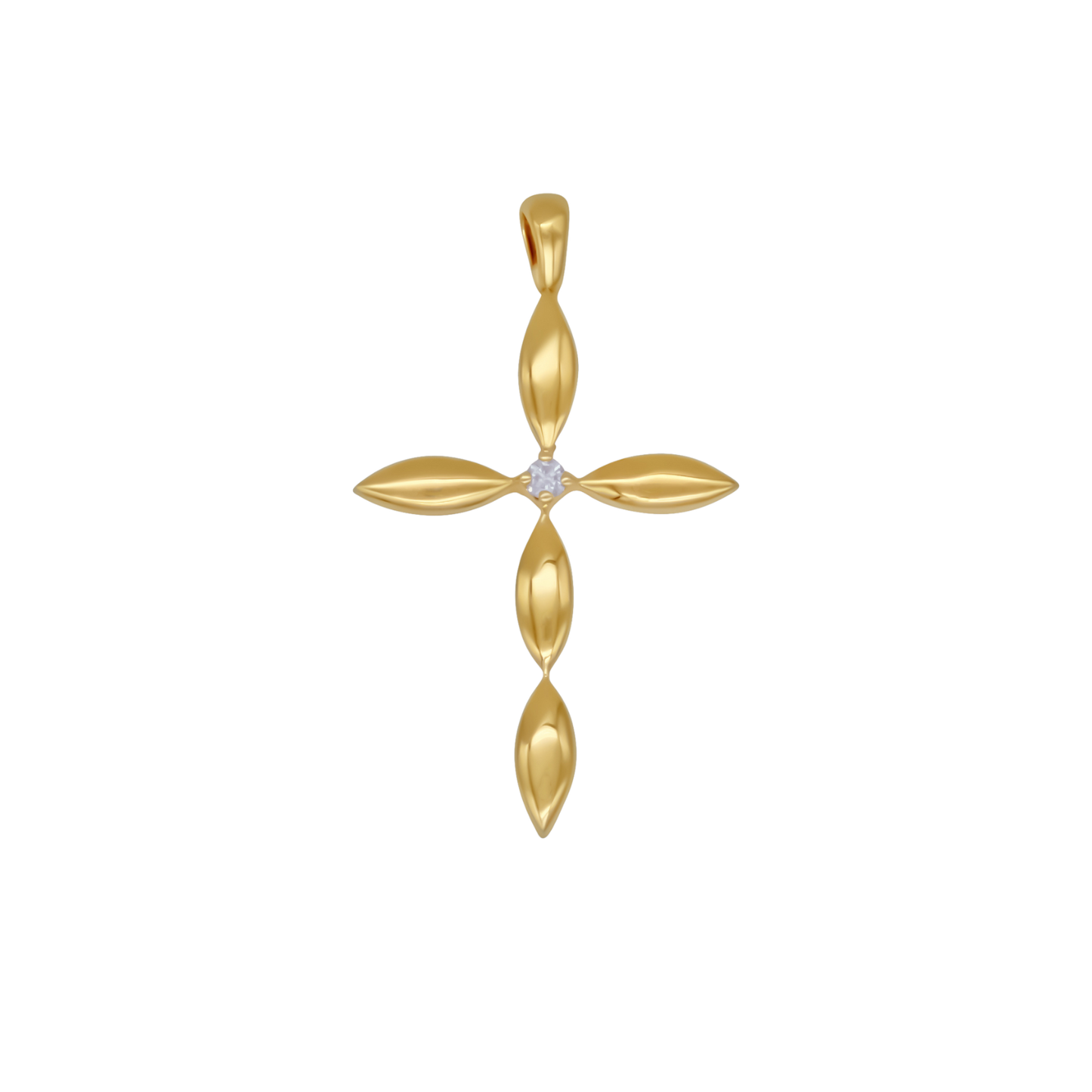 PENDENTE CROCE - ORO E DIAMOND