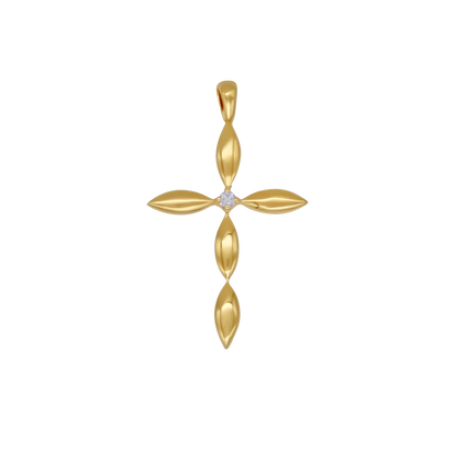 PENDENTE CROCE - ORO E DIAMOND