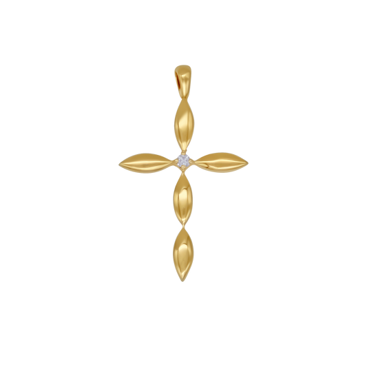 PENDENTE CROCE - ORO E DIAMOND