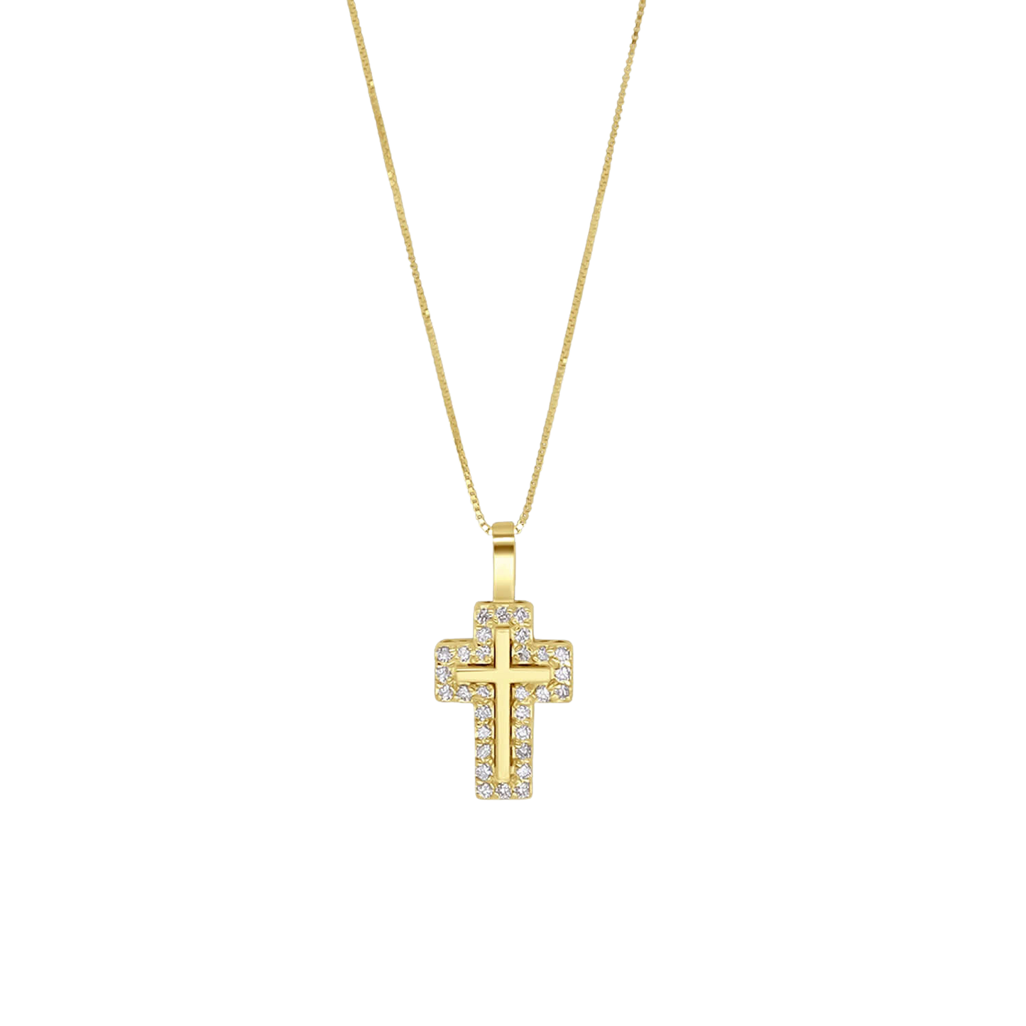 COLLANA CROCE - DIAMONDS E ORO