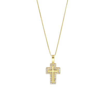 COLLANA CROCE - DIAMONDS E ORO