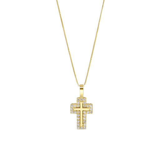 COLLANA CROCE - DIAMONDS E ORO