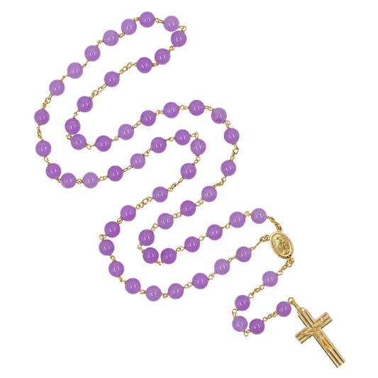 AMETHYST BEADS ROSARIO - VERMEIL ARGENTO