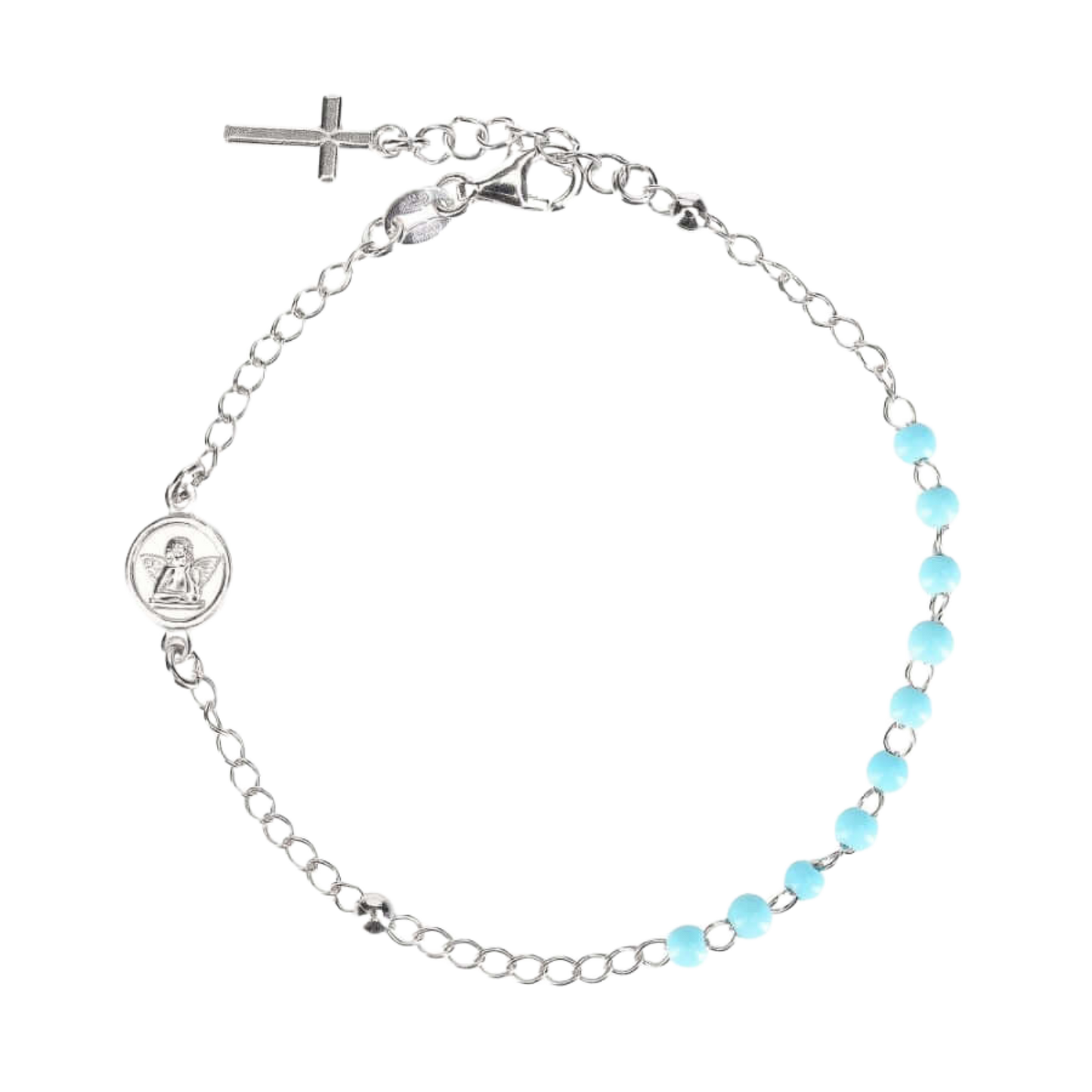 BABY BRACCIALETTO ROSARIO - ARGENTO - BLUE