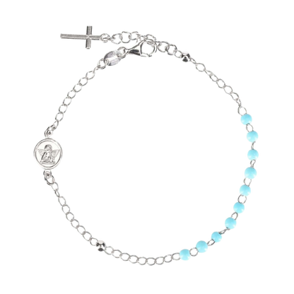 BABY BRACCIALETTO ROSARIO - ARGENTO - BLUE