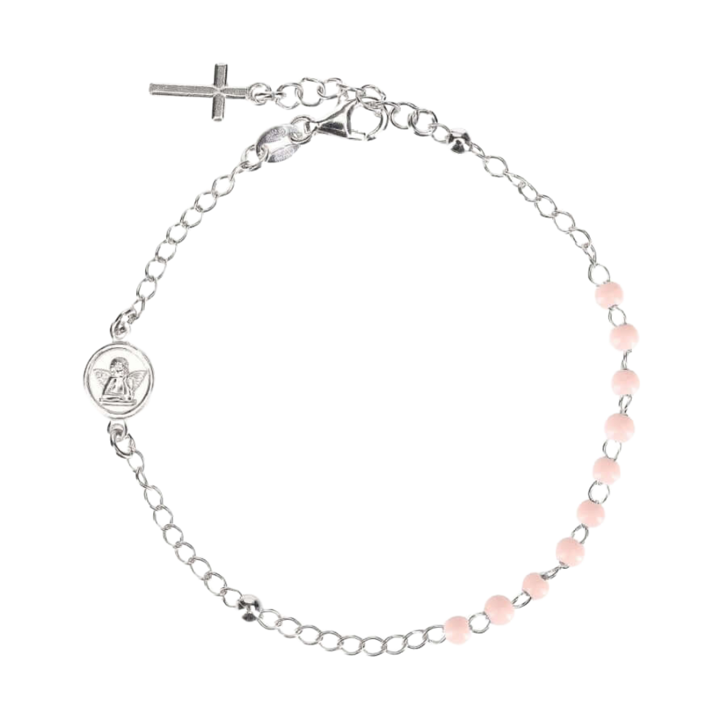 BABY BRACCIALETTO ROSARIO - ARGENTO - PINK