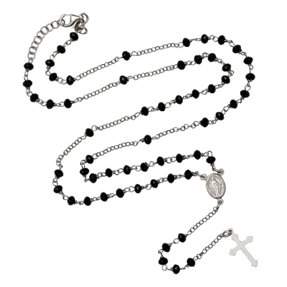 CRYSTAL COLLANA ROSARIO - ARGENTO