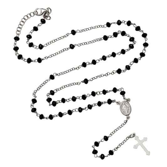 CRYSTAL COLLANA ROSARIO - ARGENTO