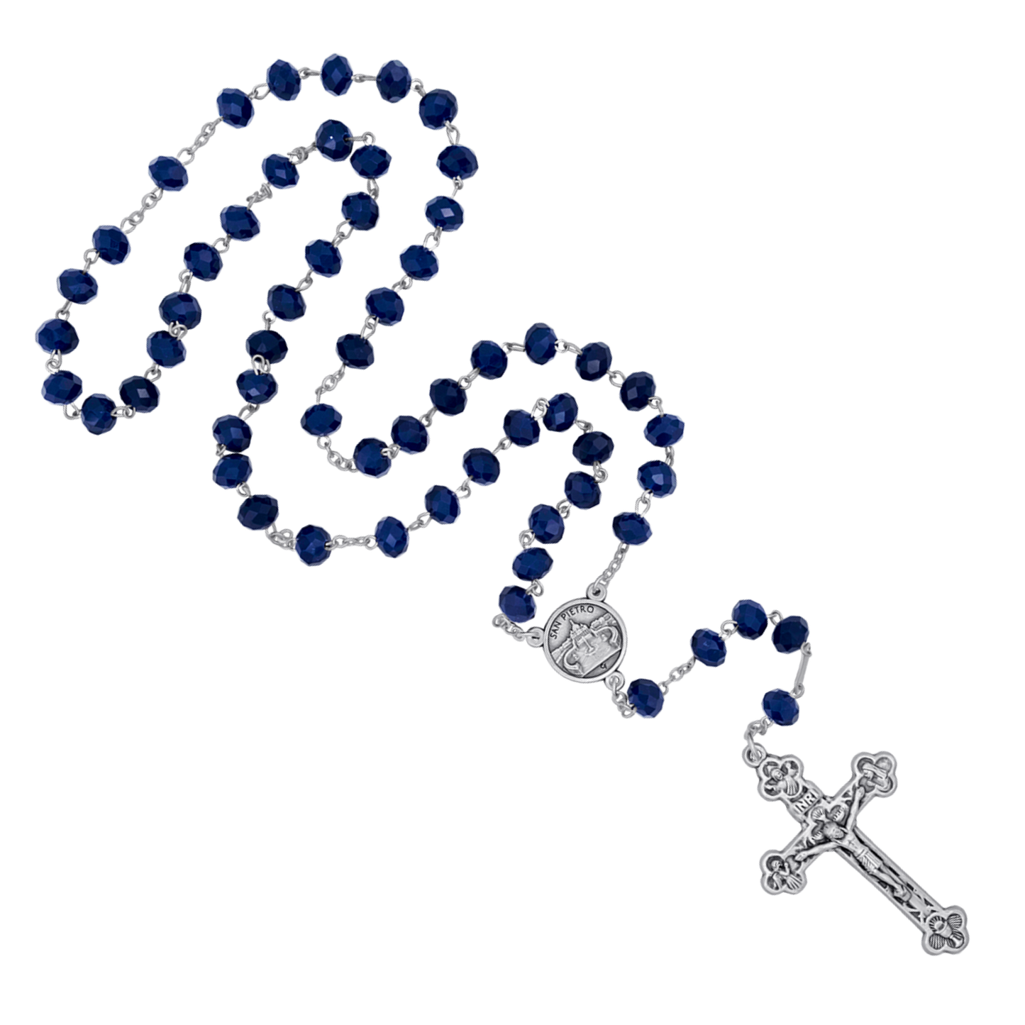 BLUE CRYSTAL ROSARIO - METAL
