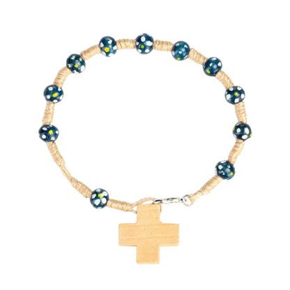 CHILDREN'S BRACCIALETTO ROSARIO - LEGNO - BLUE
