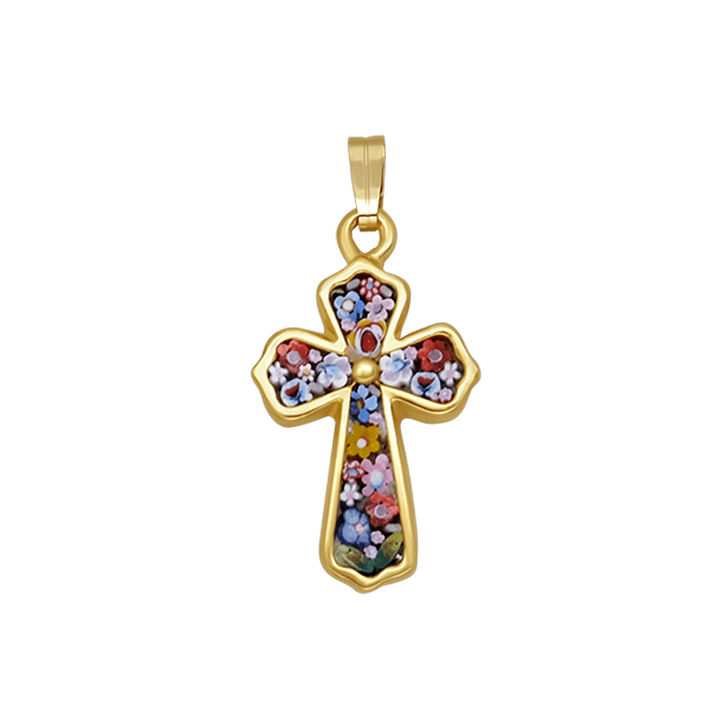 PENDENTE CROCE - MICROMOSAIC GIOIELLI - GOLDEN METAL