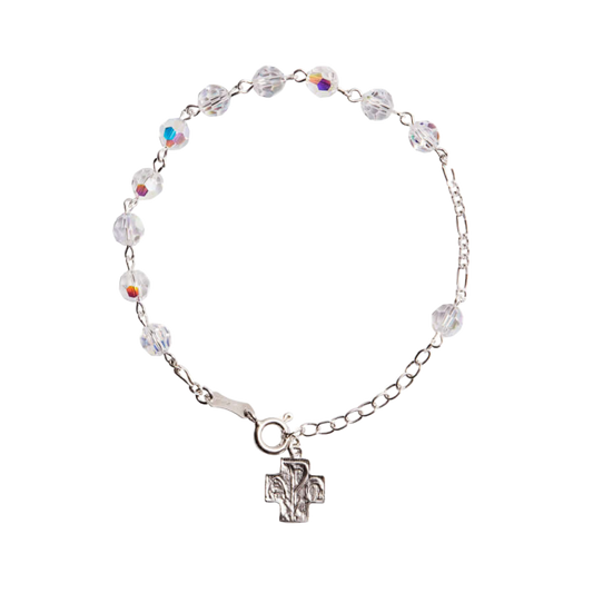 CRYSTAL BRACCIALETTO ROSARIO - ARGENTO