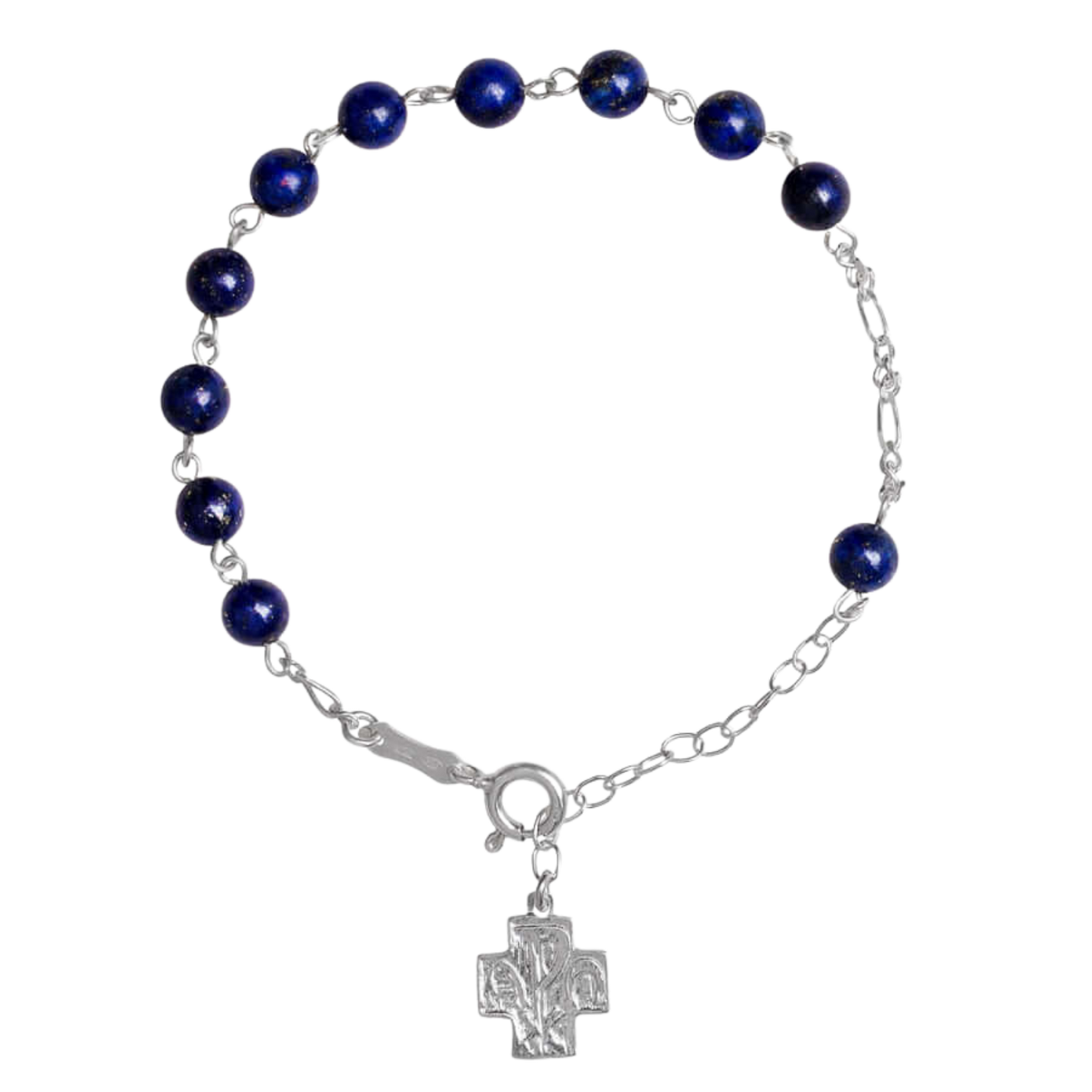 BRACCIALETTO ROSARIO LAPIS LAZULI - ARGENTO