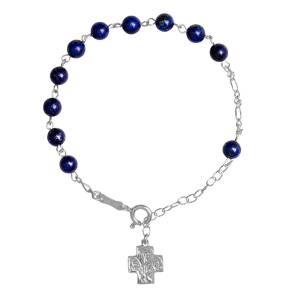 BRACCIALETTO ROSARIO LAPIS LAZULI - ARGENTO