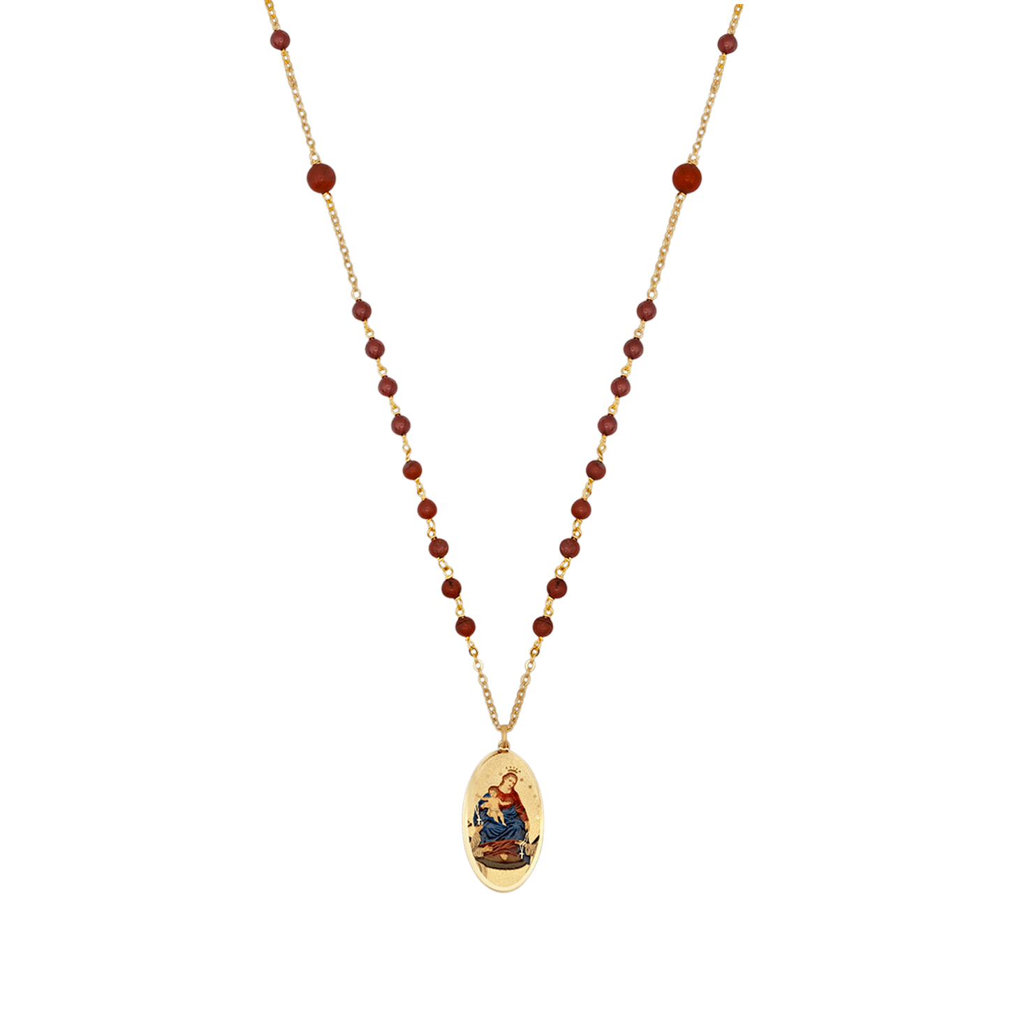 OUR LADY OF POMPEII - BEADED COLLANA