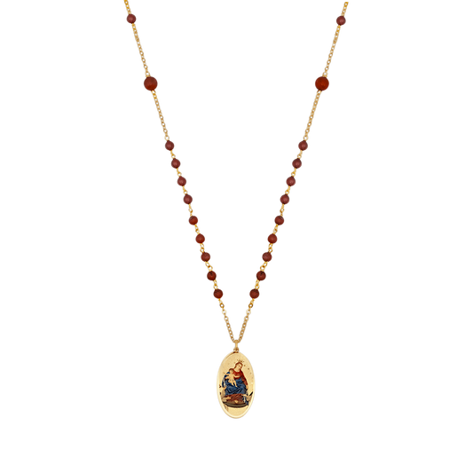 OUR LADY OF POMPEII - BEADED COLLANA