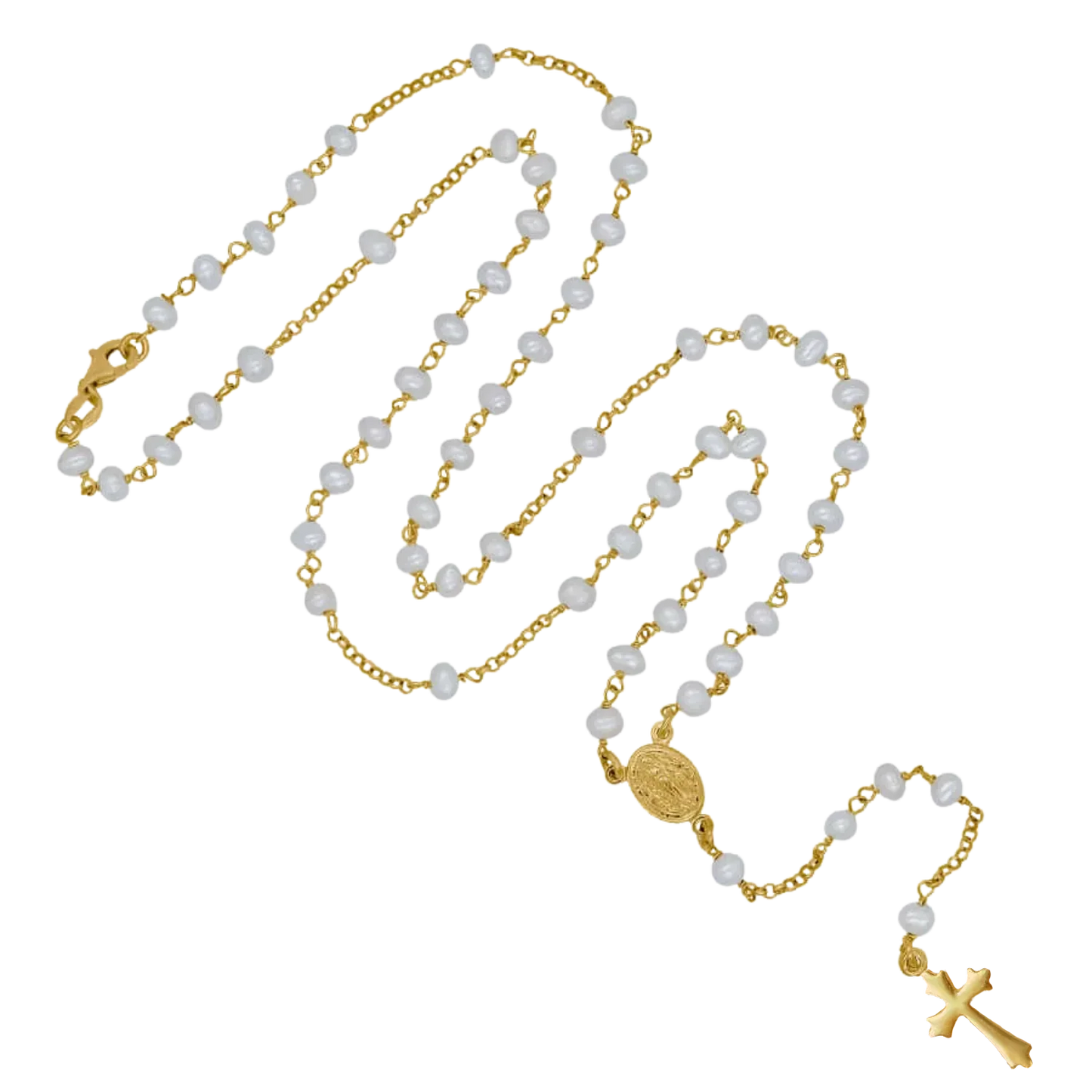 PERLA COLLANA ROSARIO - GOLDEN ARGENTO
