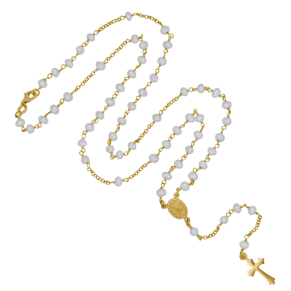 PERLA COLLANA ROSARIO - GOLDEN ARGENTO