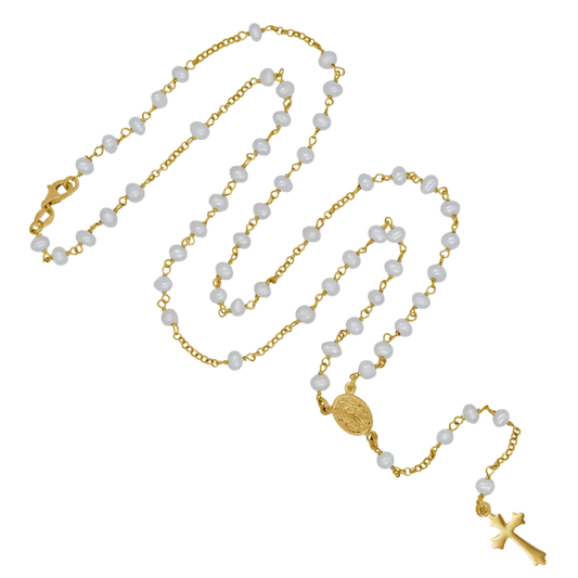 PERLA COLLANA ROSARIO - GOLDEN ARGENTO