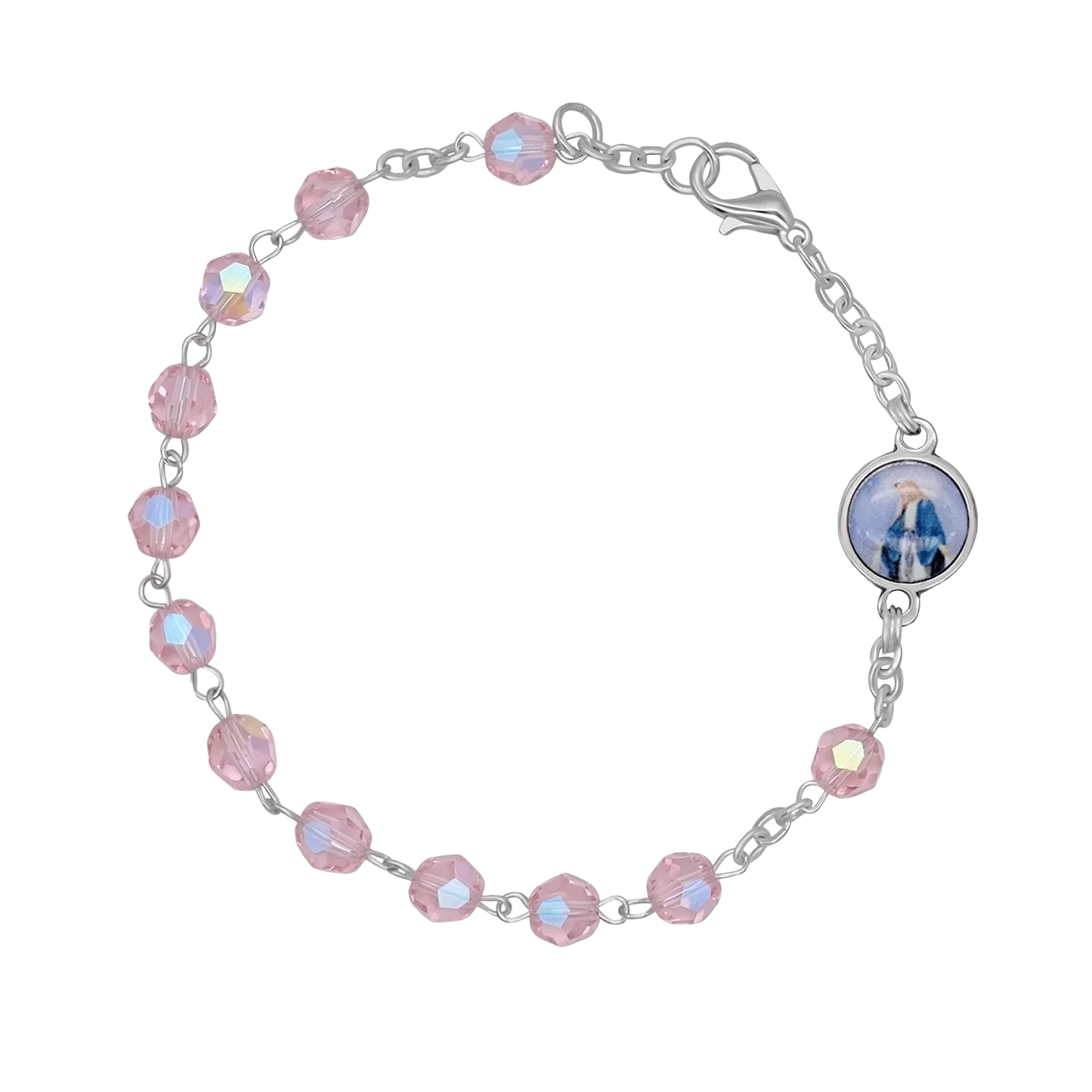PINK CRYSTAL BRACCIALETTO ROSARIO - METAL